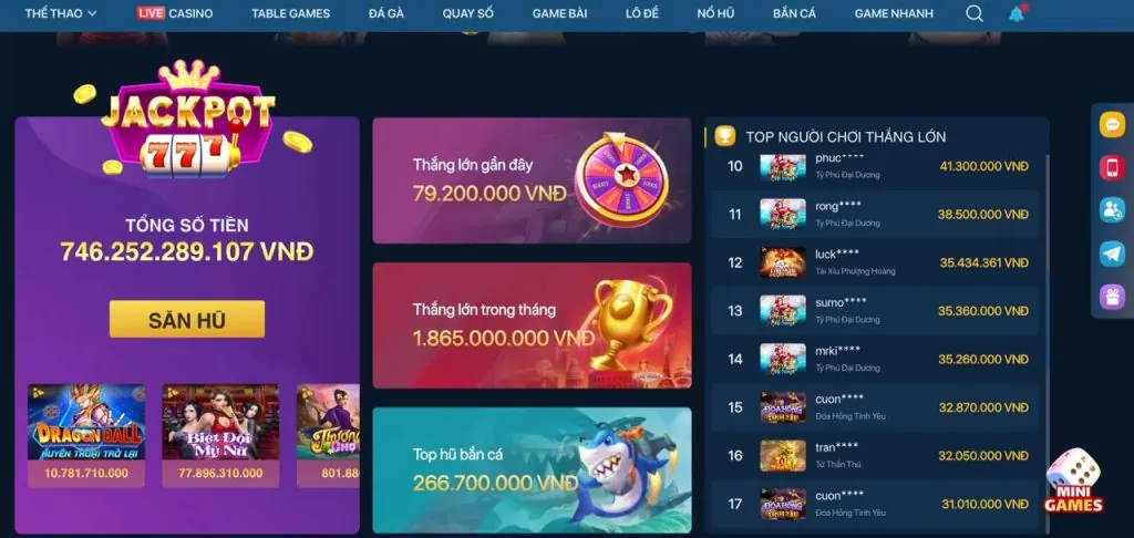 Bộ sưu tập game Nổ Hũ đa dạng tại J9BET
